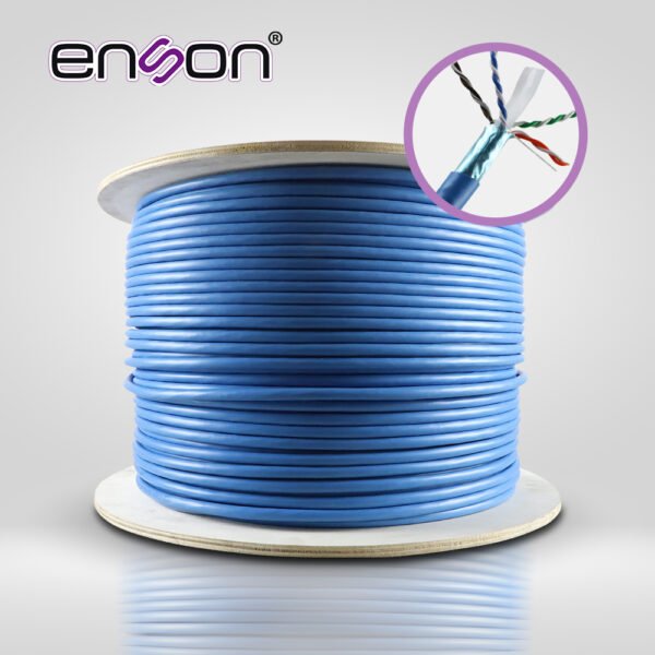 CABLE UTP CAT6A ENSON 12264L305 FORRO PVC AZUL 4 PARES 500MHZ 100 POR CIENTO COBRE USO INTERIOR / 1000 PIES / 305 METROS