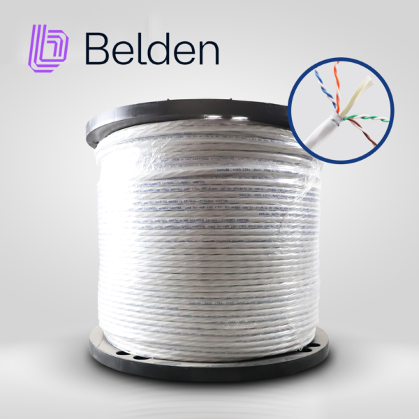 CABLE UTP CAT6A BELDEN 10GXW12 0091000 FORRO PVC BLANCO CMR RISER 4 PARES 500MHZ CALIBRE 23 AWG 100% COBRE USO INTERIOR DIAMETRO 0.260 ESPECIAL PARA INSTALACIONES ETHERNET HASTA 10GBASE-T,WI-FI 6 ,WI-FI 5,POE++,CENTROS DE DATOS,HDBASET 4K UHD, CERTIFICABLE BOBINA 1000 PIES 305 METROS