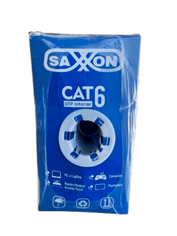 SAXXON OUTP6CCA305AZ3 - Cable UTP CCA / Categoria 6 / Color azul obscuro / Interior / 305 Mts / Redes / Video / 4 Pares